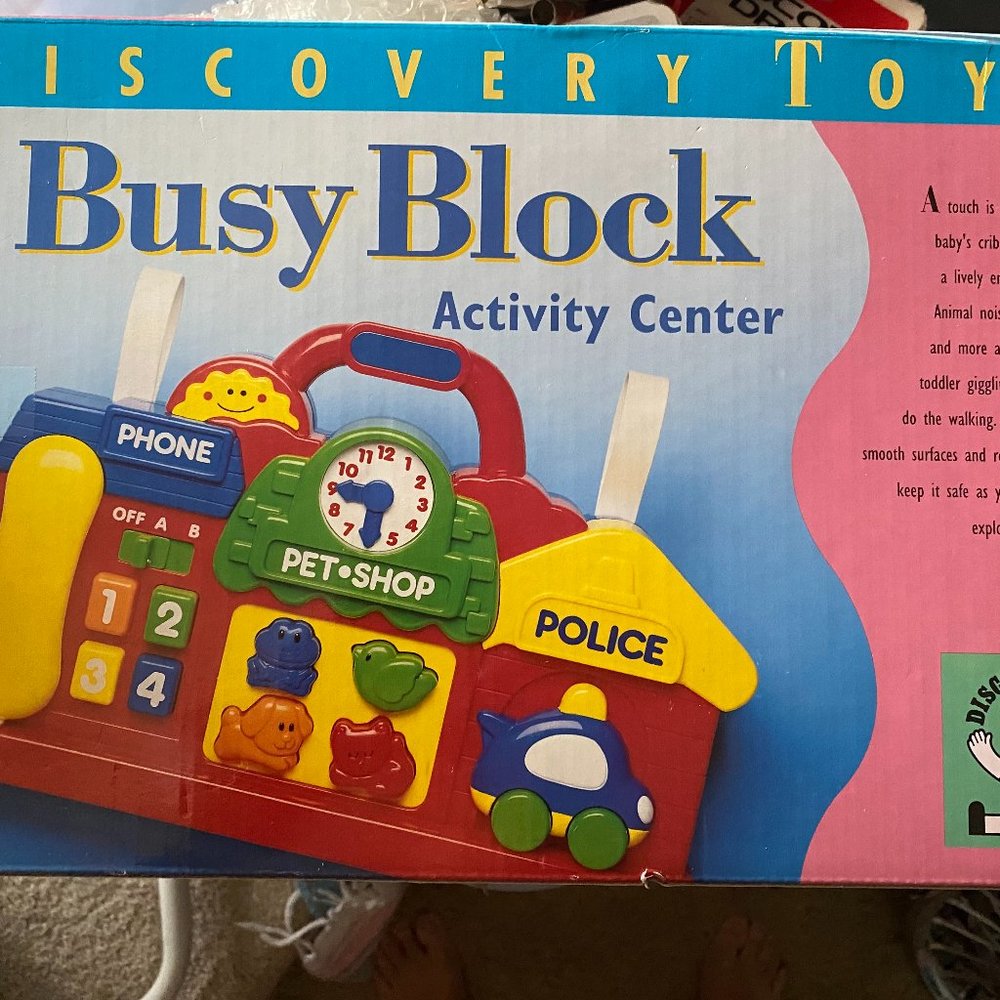 VINTAGE Discovery Toys Busy Block Activity Center--NEW--never out of the box